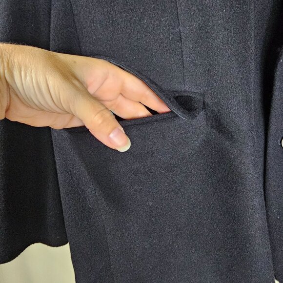 VTG San Felice Black Cashmere & Wool Blazer Sz 48L Ventless Quiet Luxury Formal - Picture 10 of 10